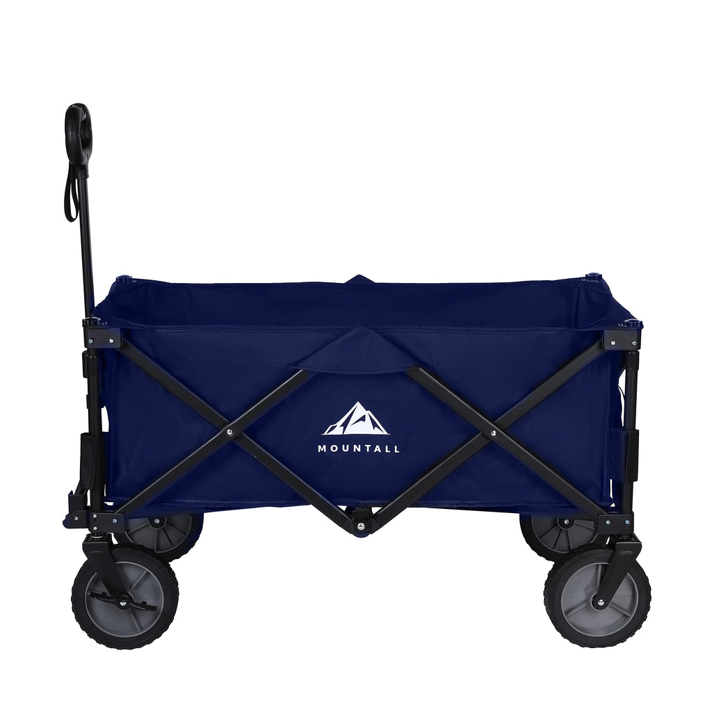 Collapsible Folding Utility Wagon | Portable Beach Cart - Navy