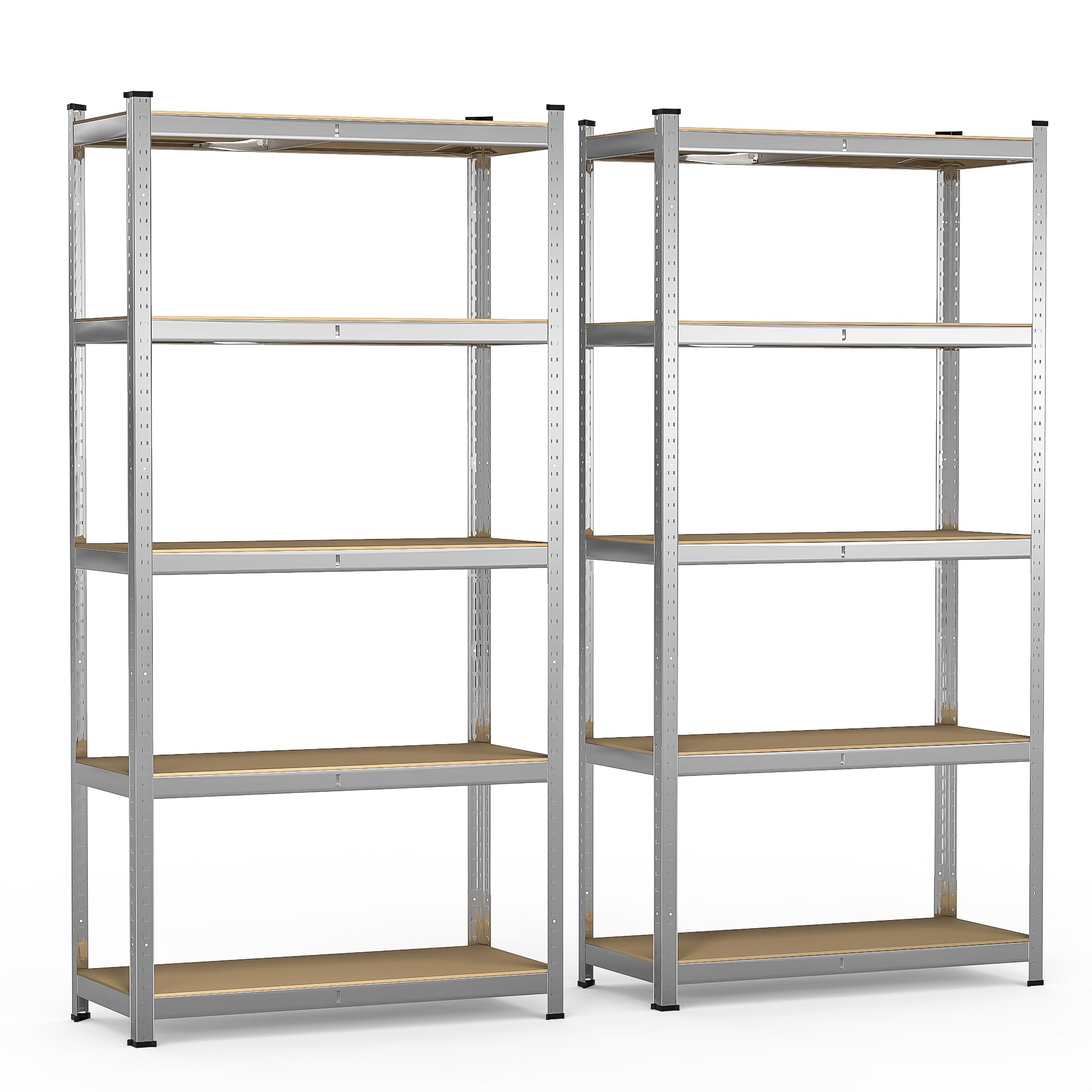 VOUNOT 5-Tier Heavy Duty Metal Shelving Units, Set of 2 Garage Racking