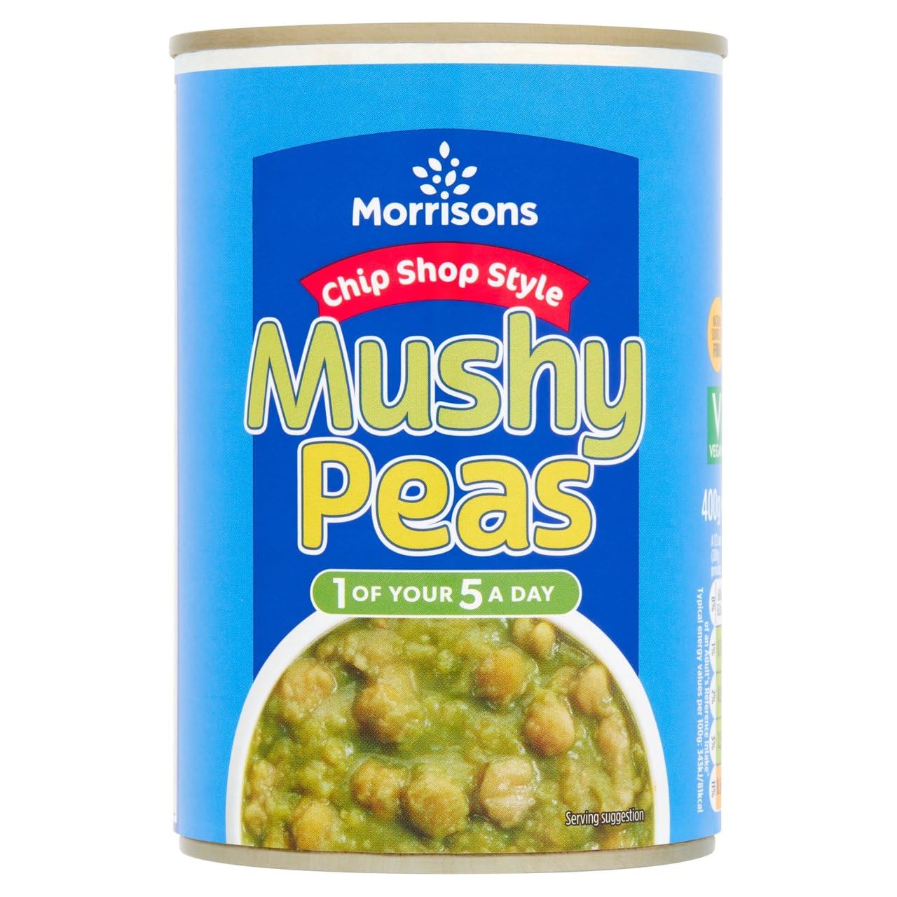 Morrisons Chip Shop Mushy Peas – Marrowfat Peas with Mint, 400g (Pack of 24)