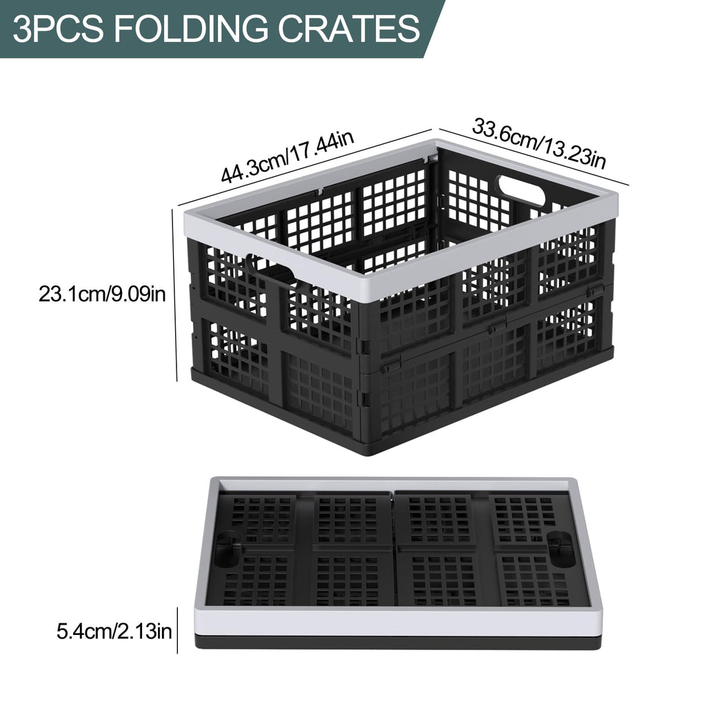 Ziglous 35 Litre Plastic Collapsible Storage Boxes, Folding Storage Crate - image 4