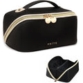 Large Travel Makeup Bag – Waterproof PU Leather Toiletry Case