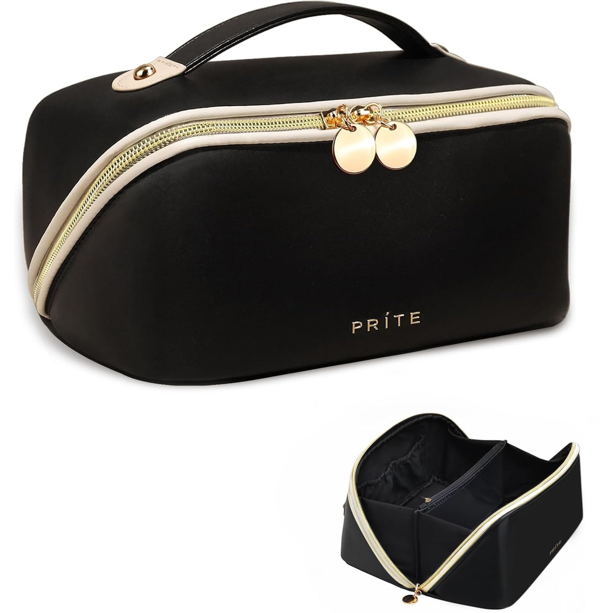 Large Travel Makeup Bag – Waterproof PU Leather Toiletry Case