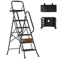 BONTEC 5 Step Folding Ladder with Tool Bag and Wide Anti-Slip Pedals