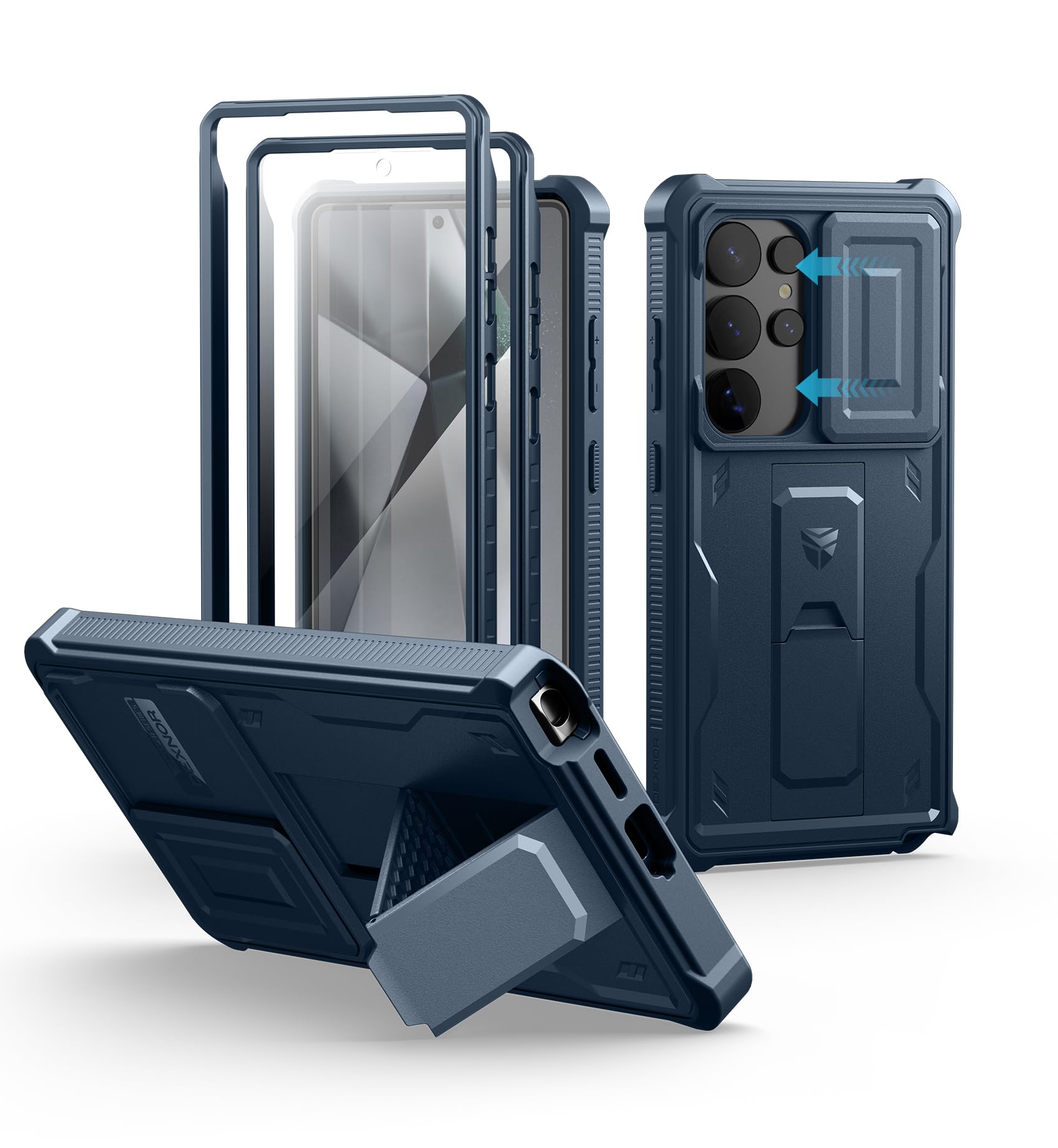 Dexnor Samsung Galaxy S25 Ultra Case | Rugged Shockproof Cover - Blue
