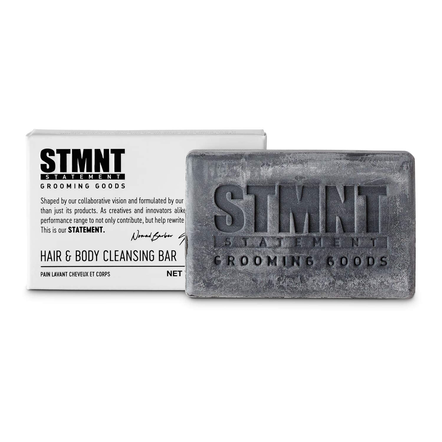 STMNT Grooming Goods Hair & Body Cleansing Bar with Activated Charcoal