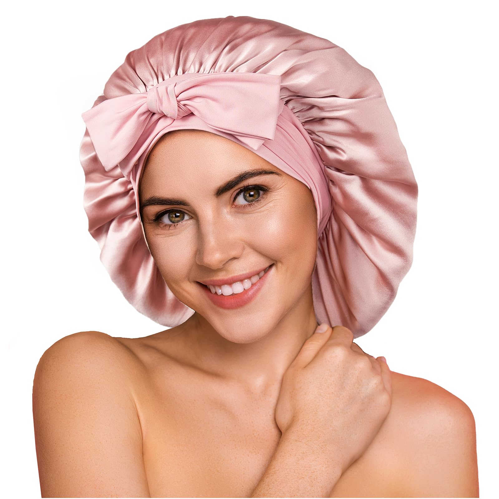 Umisleep 22 Momme Mulberry Silk Bonnet | Double Layer Hair Wrap for Curly Hair