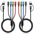 Minlu 4-in-2 Multi Charging Cable | 2-Pack 1.2m Nylon Braided USB Cord