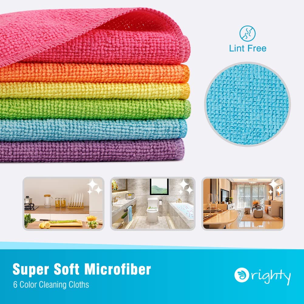 Orighty Microfibre Cleaning Cloths – 120 Pack Lint Free Absorbent Rags