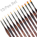 Rock Ninja 12pcs Detail Paint Brush Set for Miniatures and Models