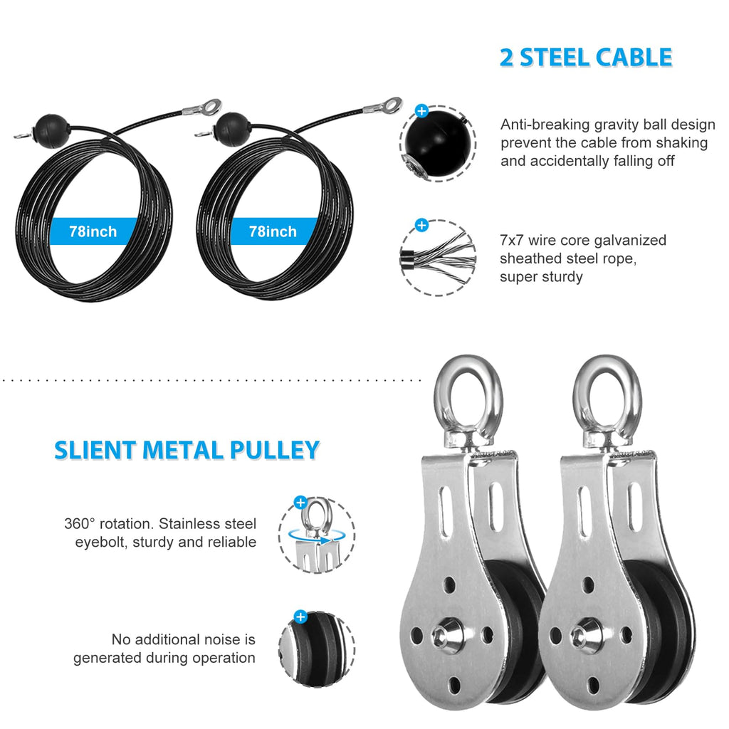 Dual Cable Pulley System – Home Gym LAT Pull Down Equipment