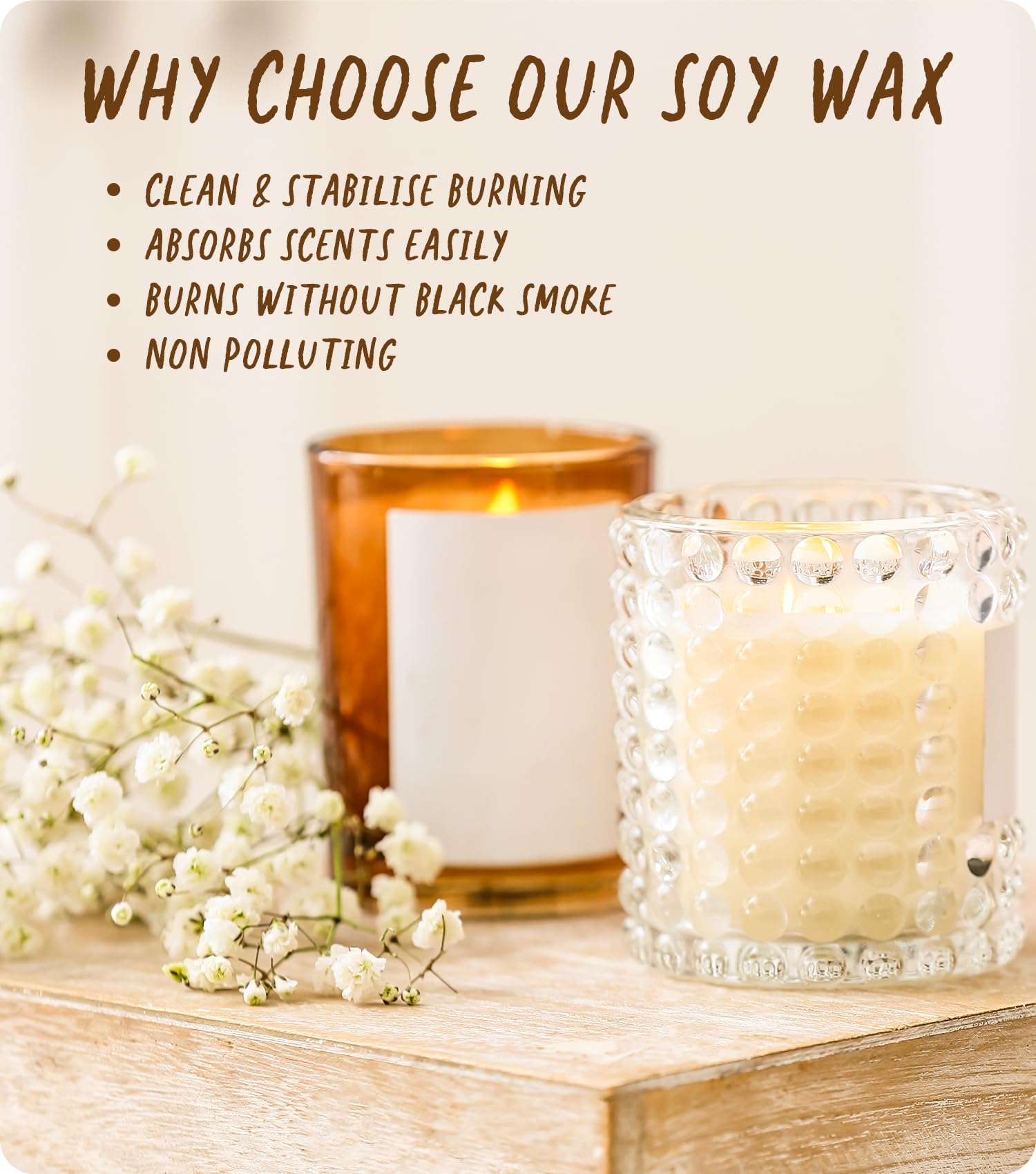 BOYUJK 100% Natural Soy Wax for Candle Making - Organic & Pure (5KG)