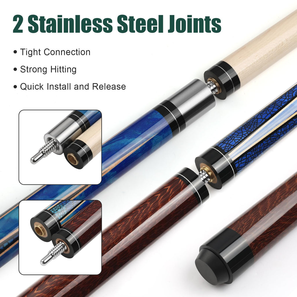 ASMPCUE 3-in-1 Jump Break Pool Cue | Carbon Fiber & Canadian Maple