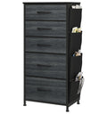 YITAHOME 5-Drawer Fabric Dresser | Metal Frame Storage Chest - Black