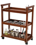 DJAR Rolling Art Cart with Silicone Pad, Solid Beech Wood Utility Cart with Caster Wheels, for Adults, Artists Walnut, Basic - image 1