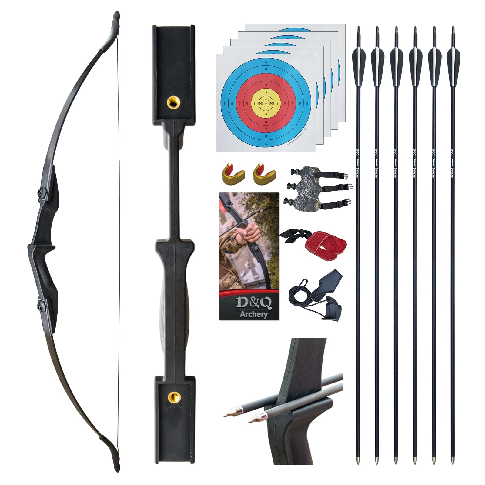 D&Q Takedown Recurve Bow and Arrow Archery Set - 30/40 lbs Kit