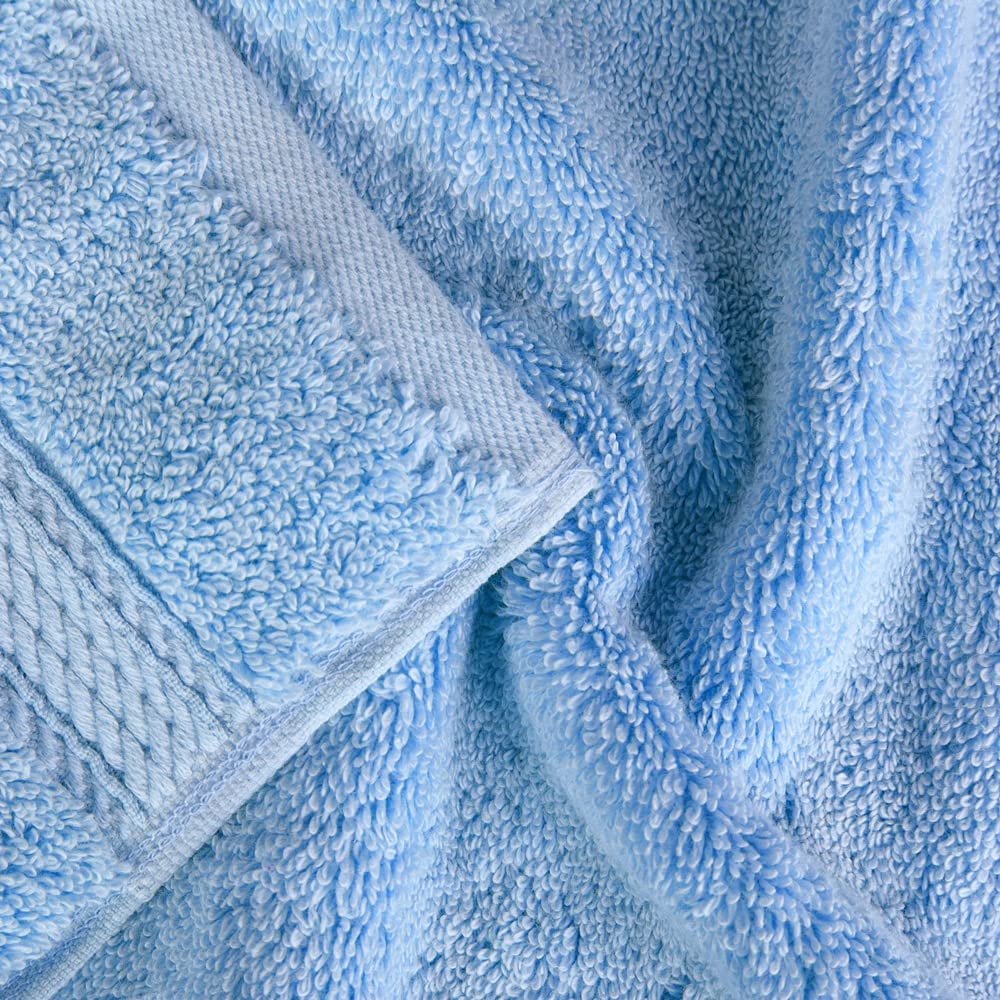 Superior 900 Gram 100% Premium Long-Staple Combed Cotton 6-Piece Face Towel Set, Light Blue - image 3
