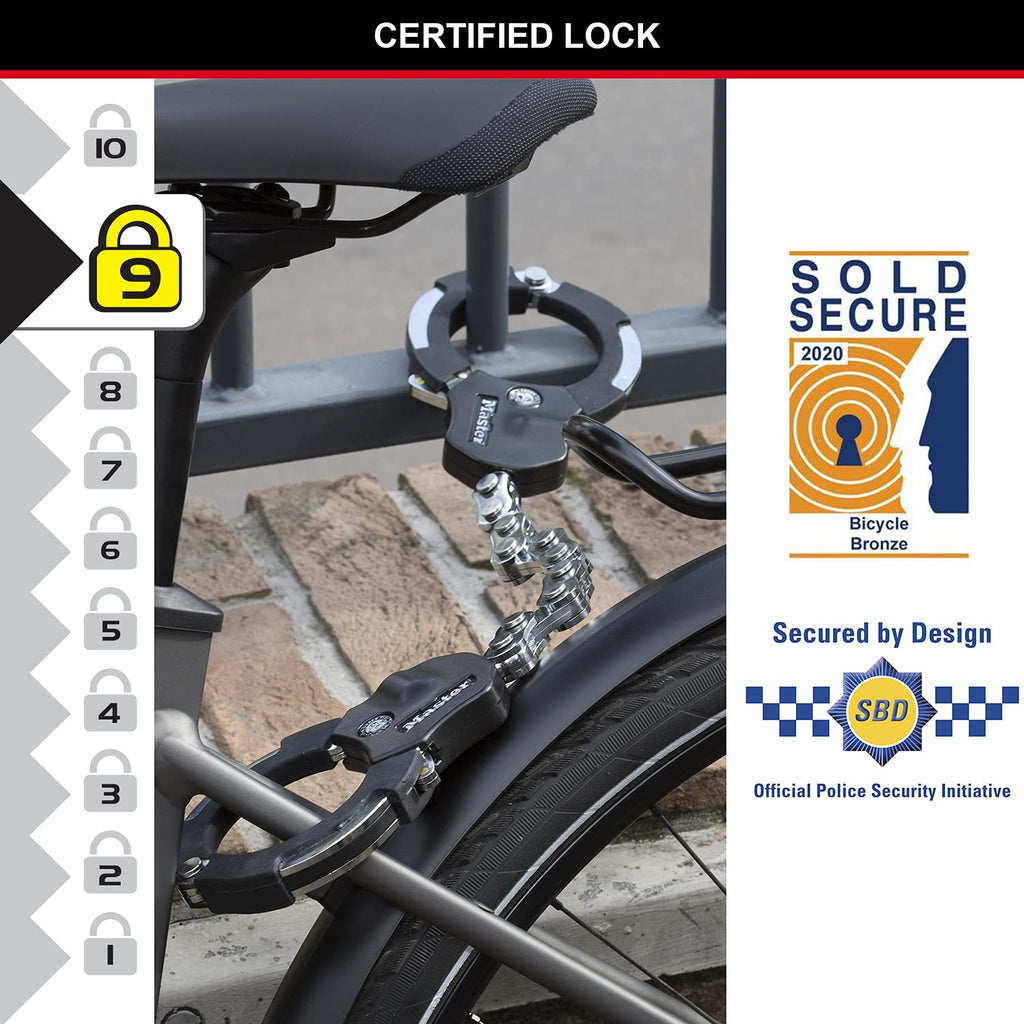 Master Lock Laminated Steel Bike & E-Scooter Cuff Lock – Police Approved