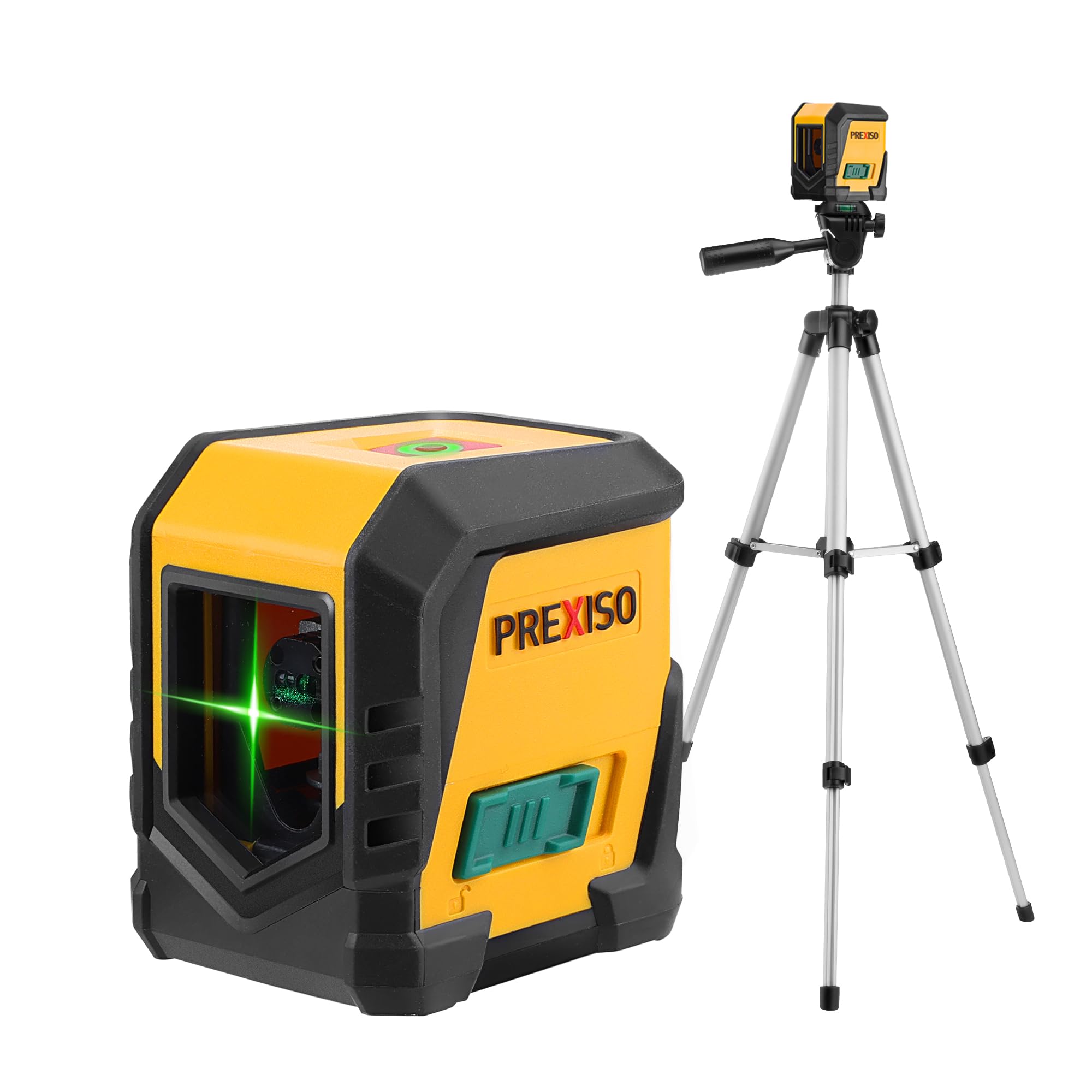 PREXISO Green Cross Line Laser Level with Tripod – Self-Leveling Tool