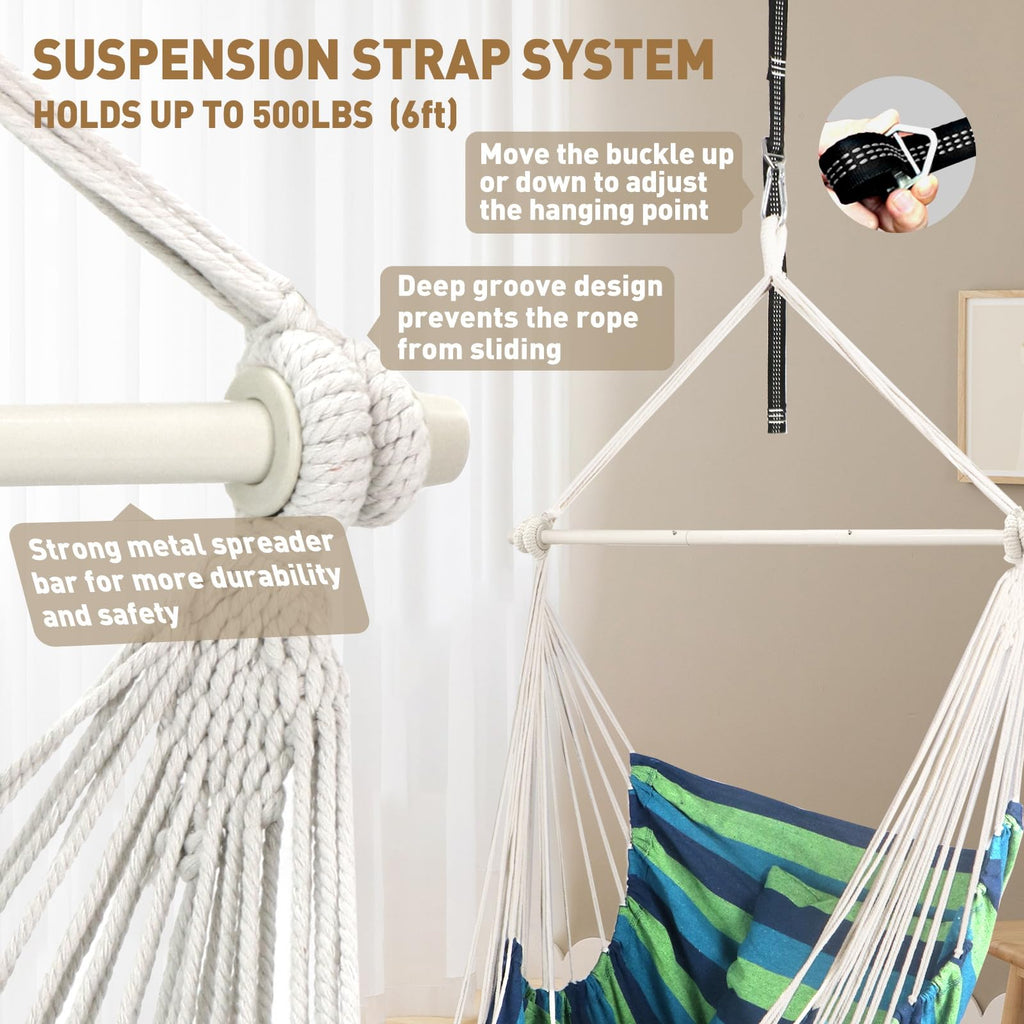 Chihee Hammock Chair with Foot Rest | Metal Spreader Bar Swing Chair