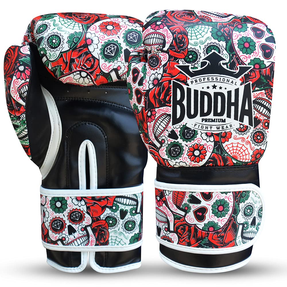 Buddha Fight Wear Mexican Boxing Gloves - GS-3 Synthetic Leather - Red