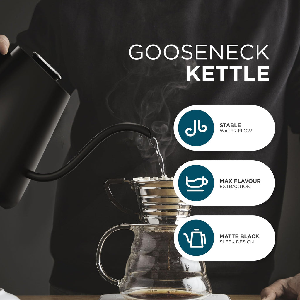 DMD Electric Gooseneck Kettle | 1L Pour-Over Coffee Kettle with Temp Control