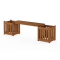 Furinno Outdoor Planter Box with Seater – Meranti Wood Garden Bench