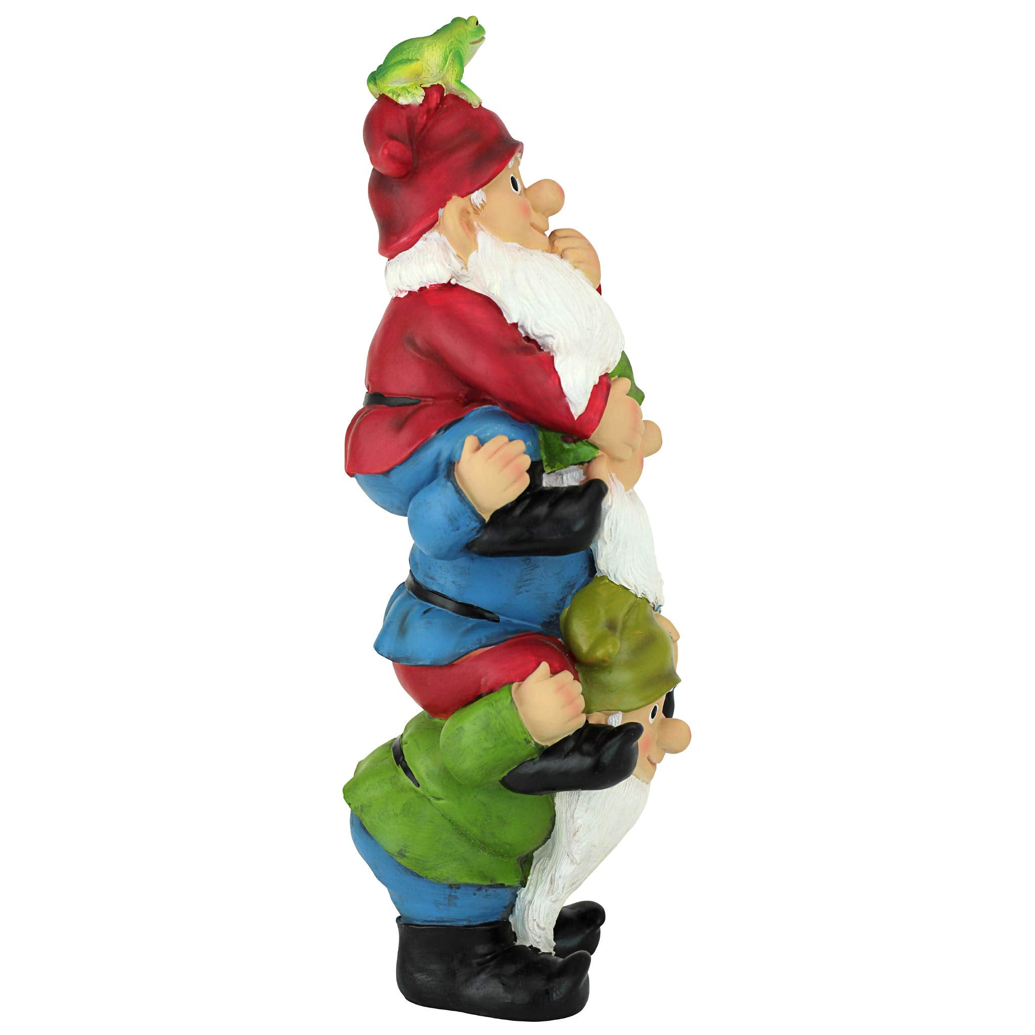 Design Toscano Tower of Three Garden Gnomes - Funny Outdoor Lawn Statue