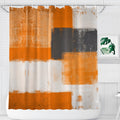 Abaysto Burnt Orange & Grey Geometric Shower Curtain | 72x72 Waterproof