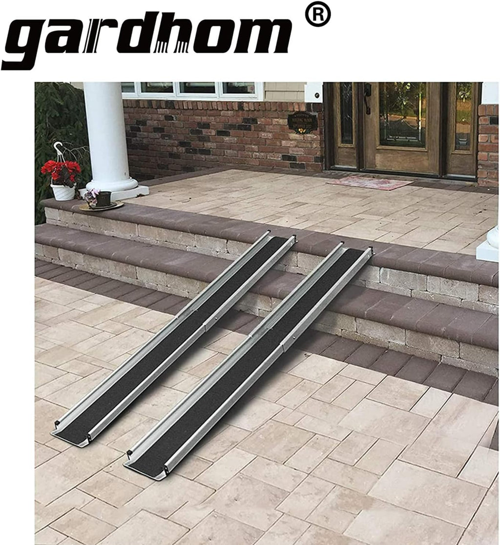 Gardhom 5FT Telescopic Wheelchair Ramps | 272KG Aluminum Portable Pair