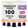 Grano Milano Forte Nespresso Pods – 100 Dark Roast Aluminium Capsules