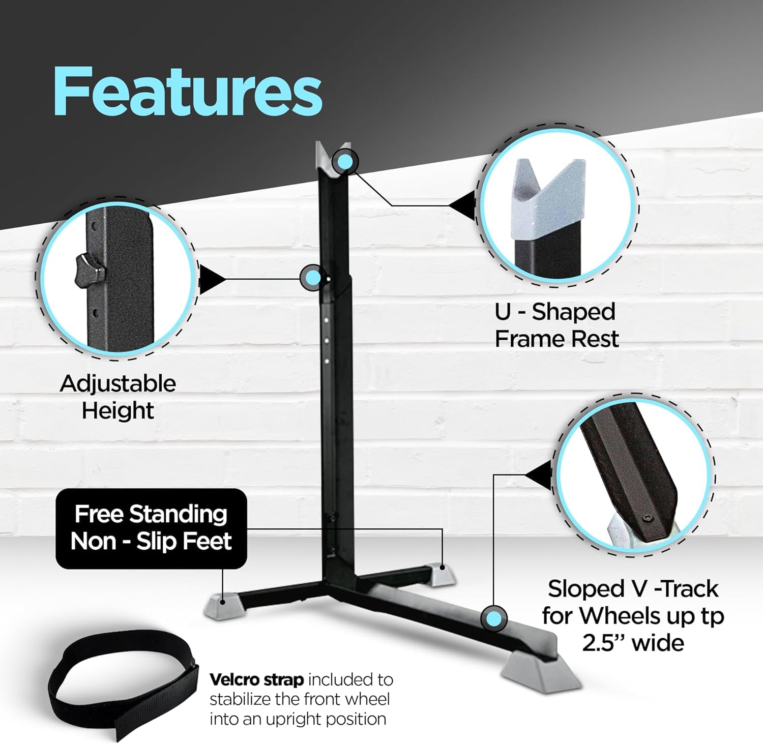 Bike Nook Upright Bicycle Stand – Adjustable Indoor Space-Saving Rack