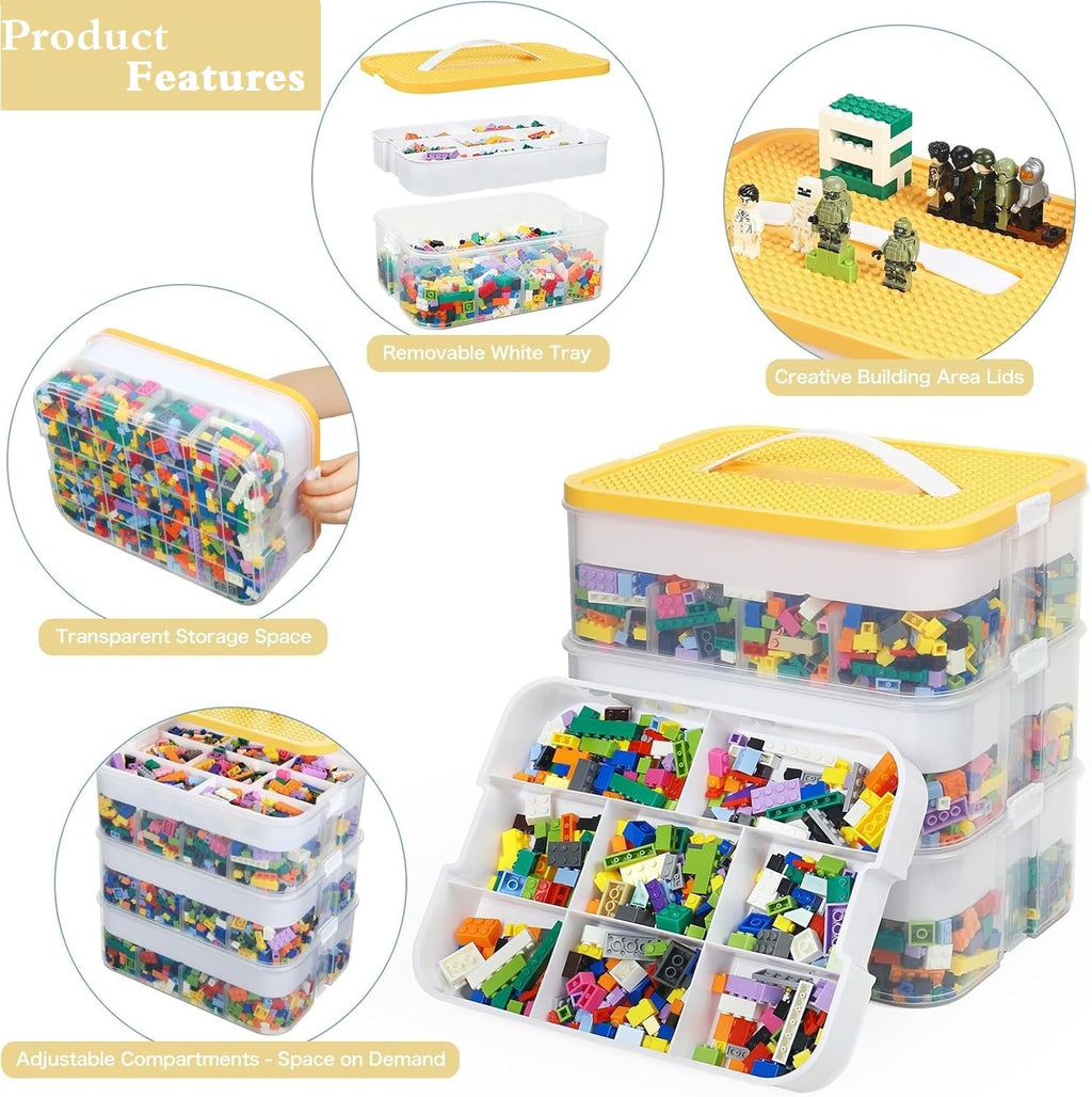 Storage Organiser for Building Blocks 3 Tier Stackable Drawer Organiser - image 2