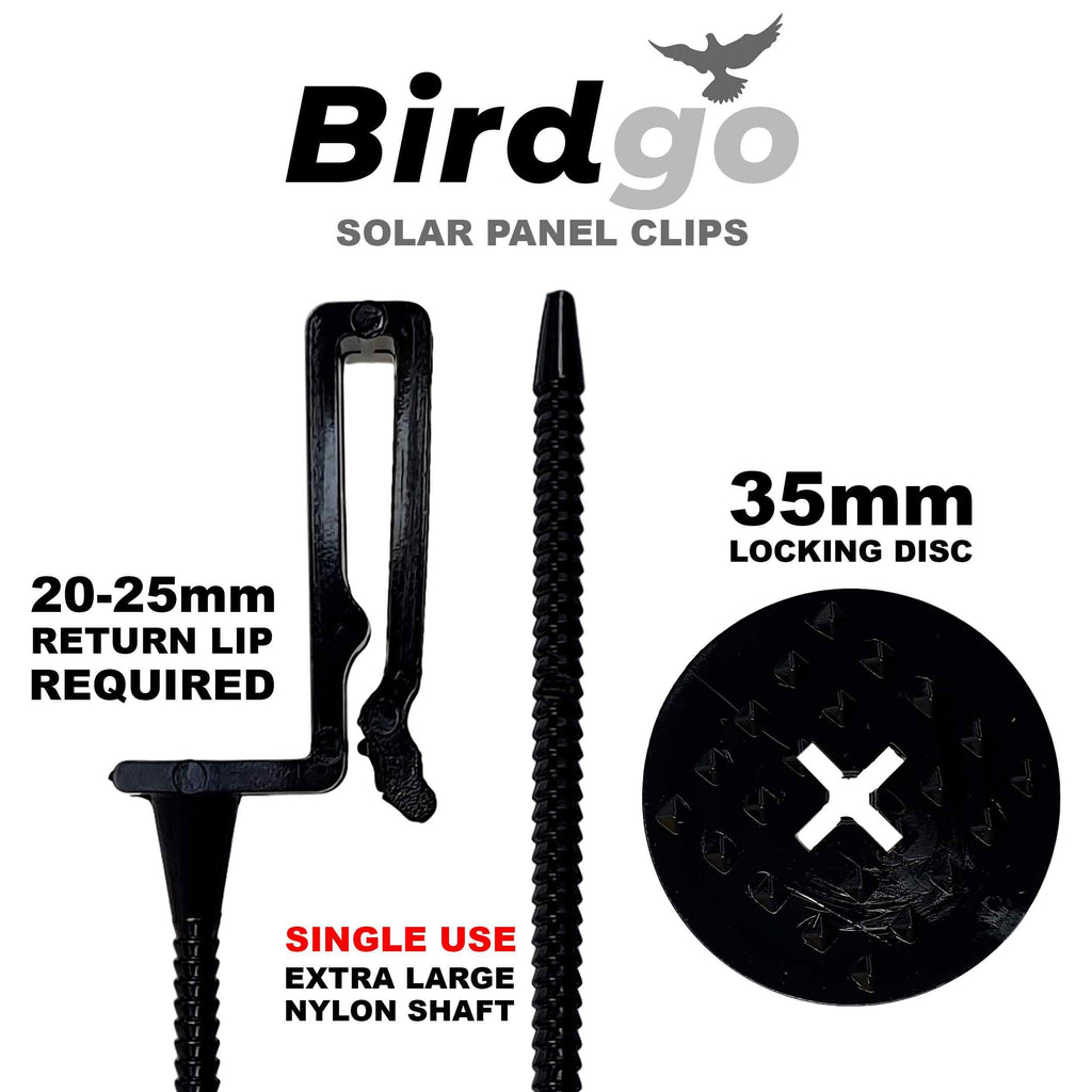 Birdgo Solar Panel Mesh Fixing Clips – No-Drill Nylon Hooks, 60 Pack