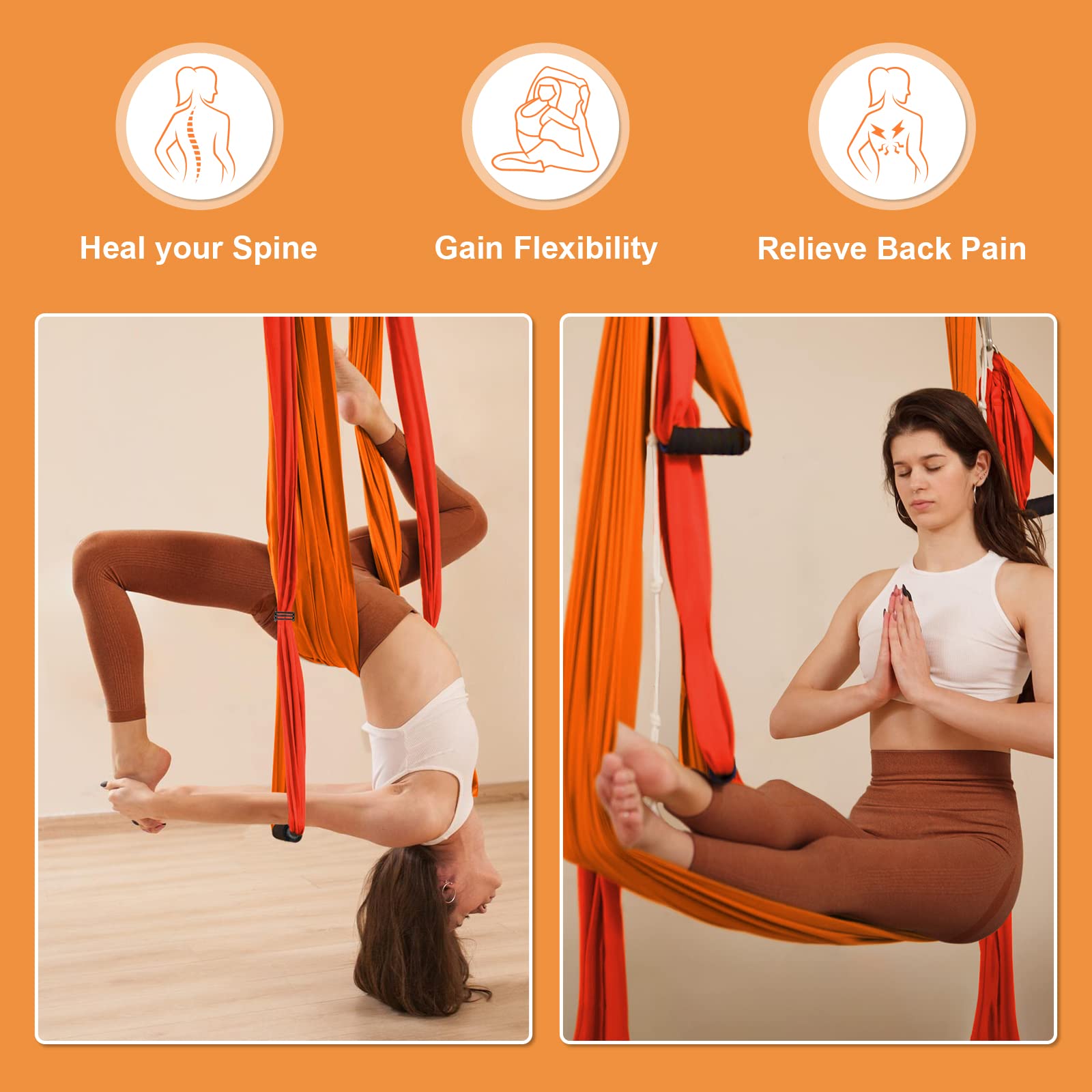 Leogreen Aerial Yoga Swing Set | 660lb Capacity Nylon Hammock Trapeze