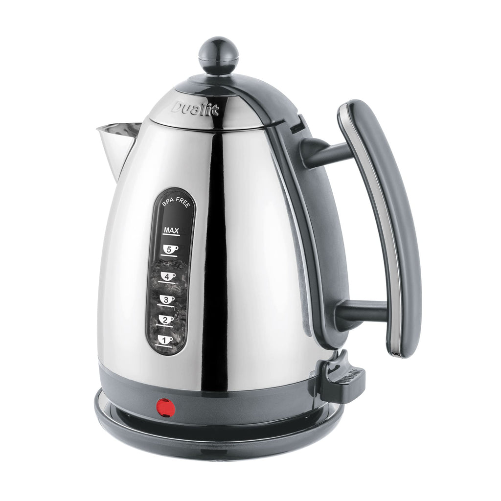 Dualit Lite 1.5L Jug Kettle – Fast Boil Stainless Steel – Polished Grey