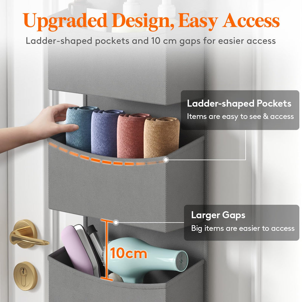 Lifewit Over the Door Storage, Wardrobe Storage Organiser, 4 Shelf, Gray - image 3