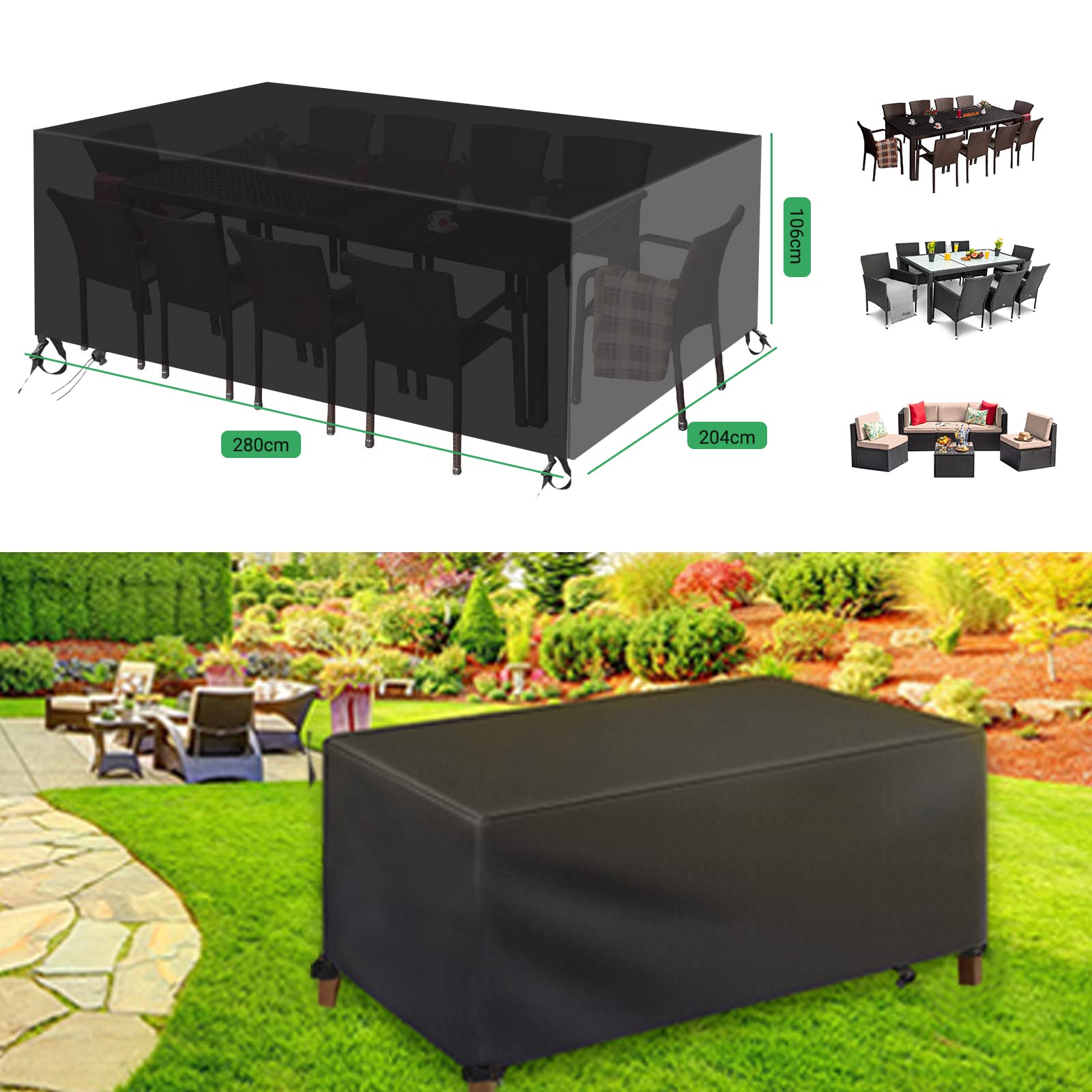 Jolof Store Waterproof Garden Furniture Cover – Heavy Duty 600D Oxford