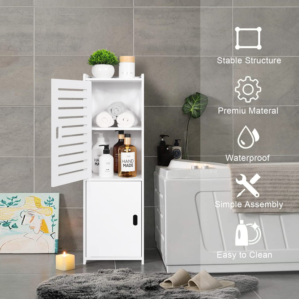 FACOKOLA 3-Tier Slim Bathroom Floor Cabinet | Waterproof Storage Unit