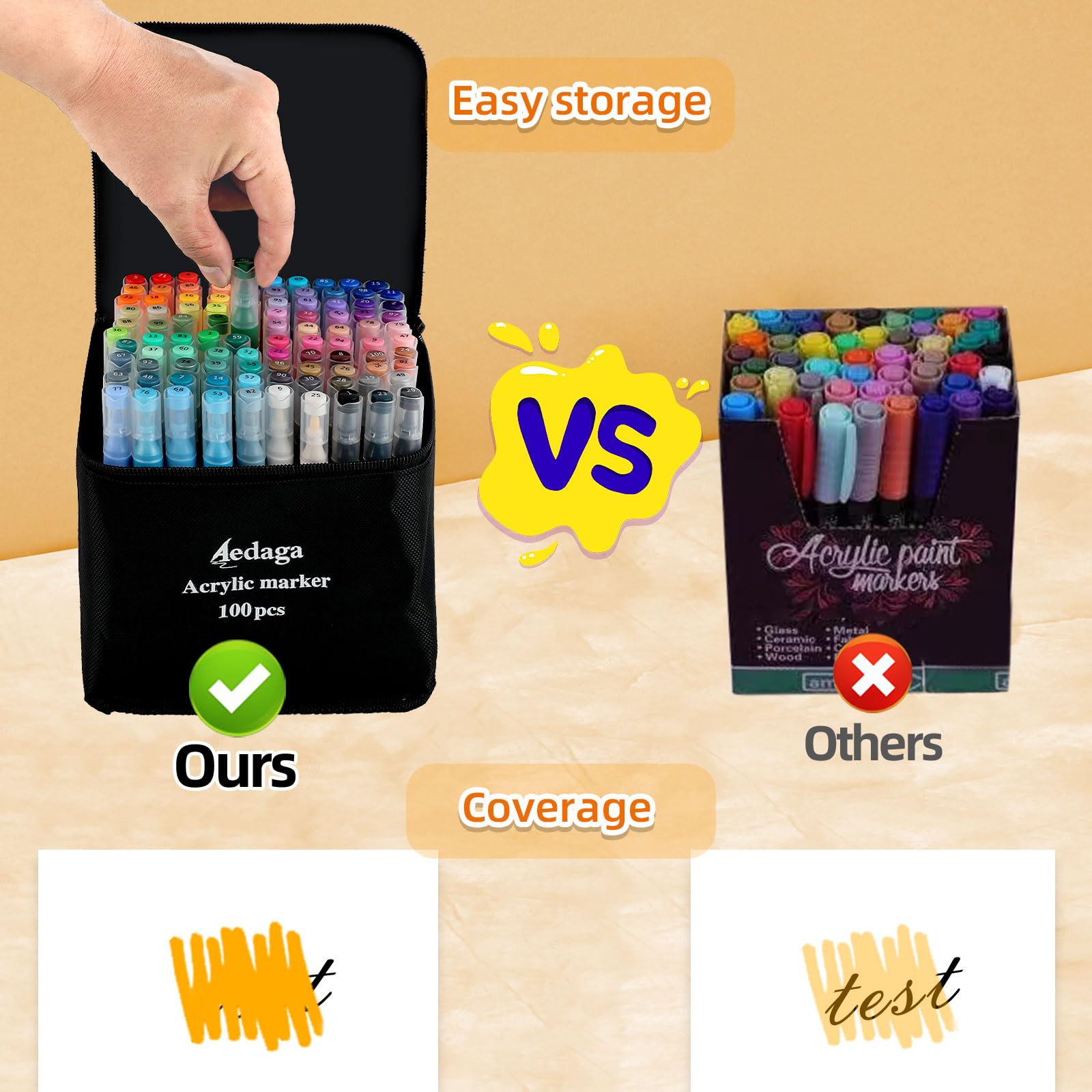 Jolof Store 100 Color Dual Tip Acrylic Paint Pens with App for Rock Art