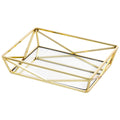 Navaris Mirrored Vanity Tray – Gold Metal Jewellery & Perfume Organiser