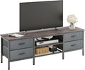 CAIYUN 63 Inch TV Stand with 4 Drawers – Industrial Media Console, Grey