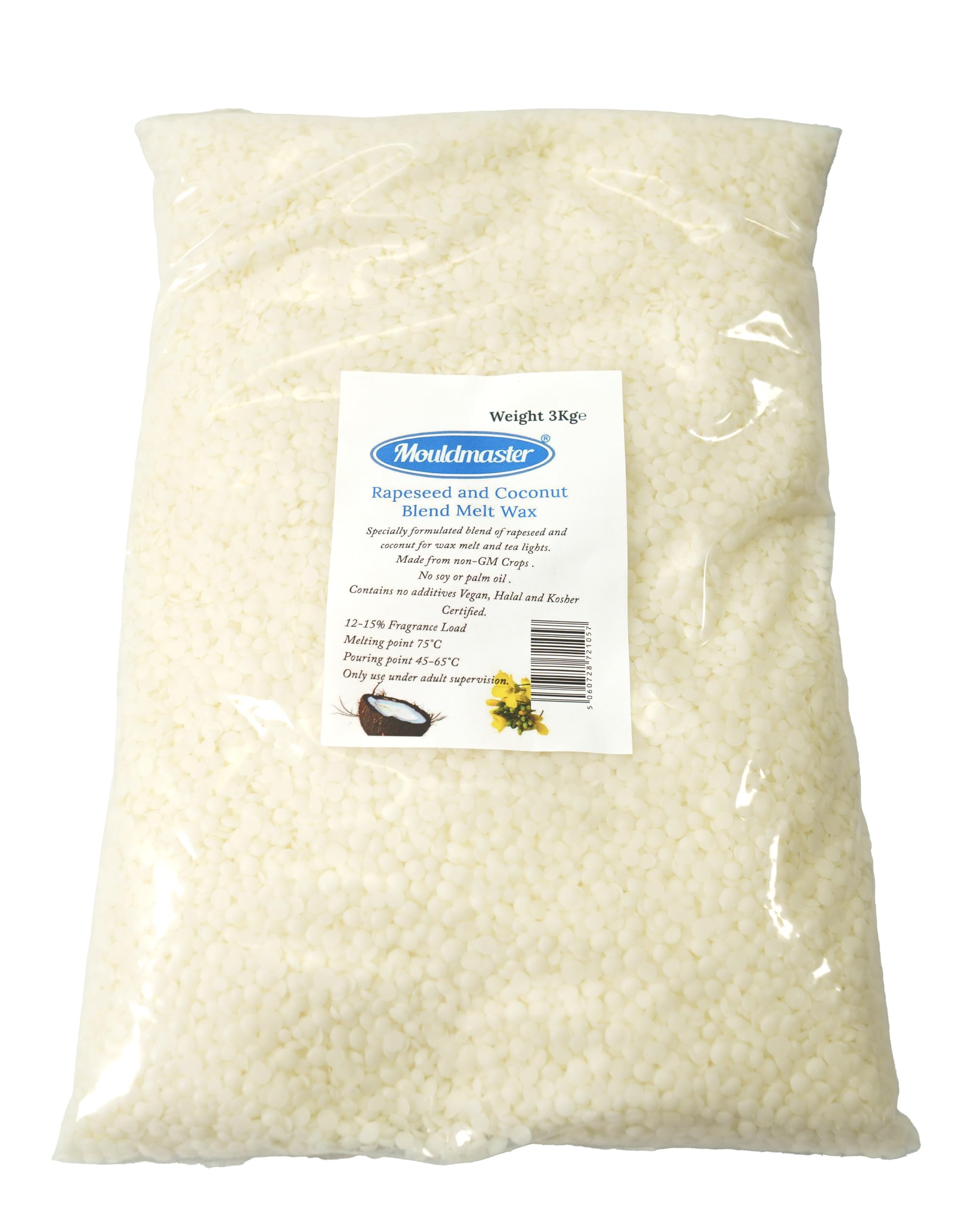 Rapeseed and Coconut Blend Melt Wax - White, 3kg