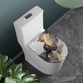 COEQINE Gray Gold Marble Toilet Lid Cover – Soft Stretchy Polyester Seat