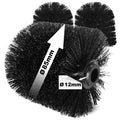 COM-FOUR 3x Ersatz-WC-Bürstenköpfe – 12mm Gewinde, Schwarz Kunststoff