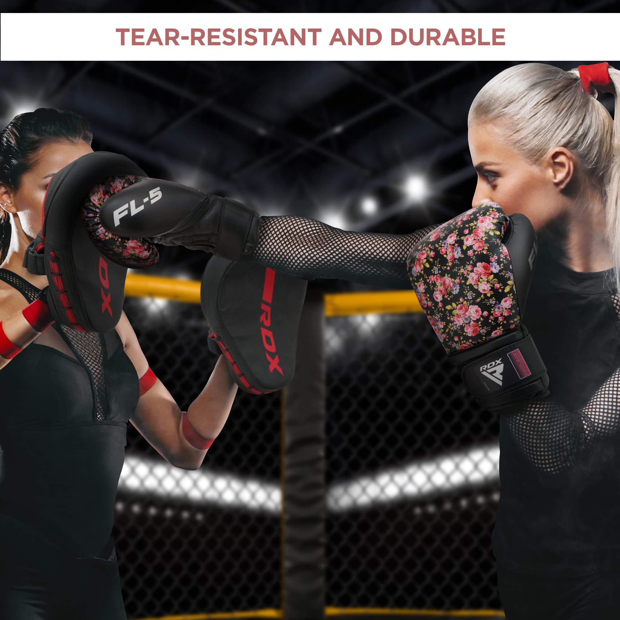 RDX Women Boxing Gloves | Maya Hide Leather Muay Thai Sparring Mitts