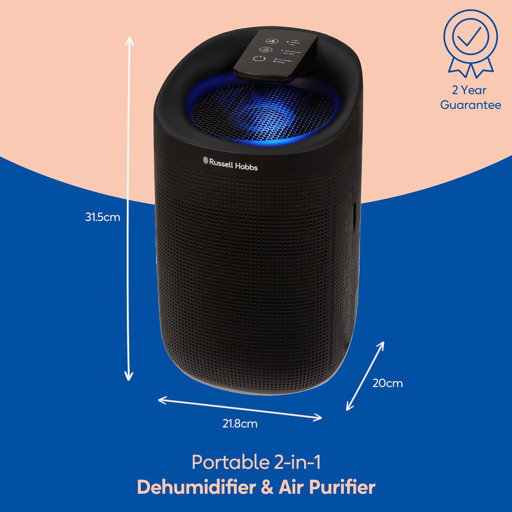 Russell Hobbs RHDH1101B 2-in-1 Dehumidifier & Air Purifier - Black