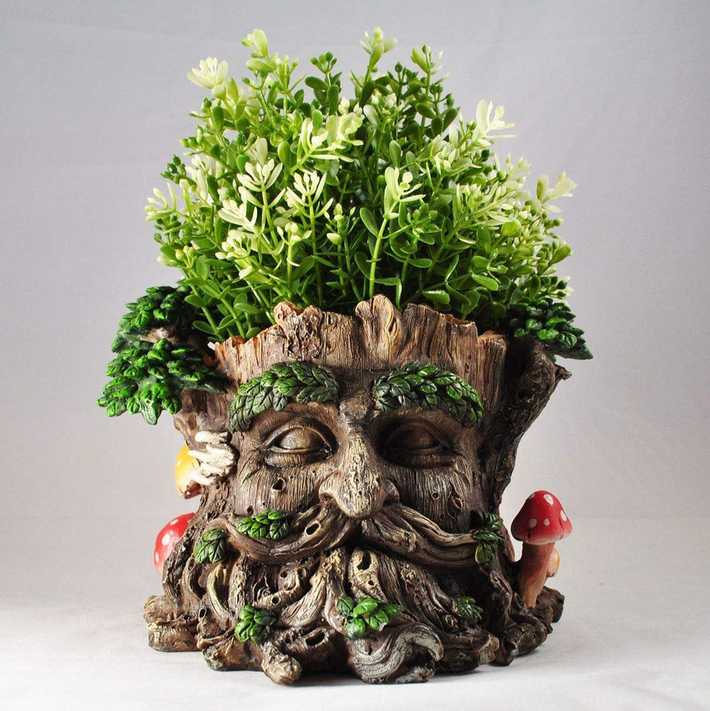 Jolof Store Tree Ent Face Garden Planter | Greenman Polyresin Pot 15cm