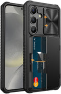 Vihibii Samsung Galaxy S24 Case | Wallet Card Holder & Camera Cover
