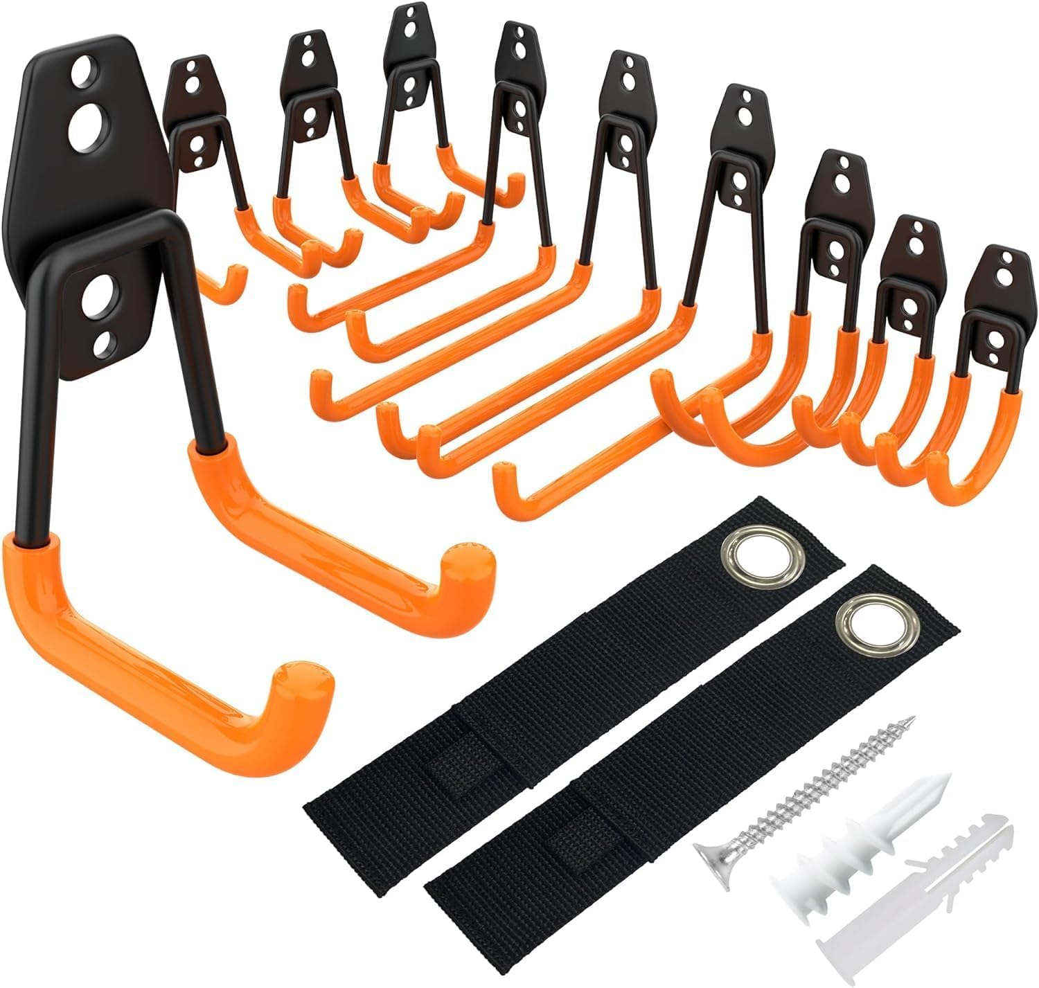 Kitmiido Steel Garage Storage Hooks – 12 Pack Heavy Duty Wall Mount