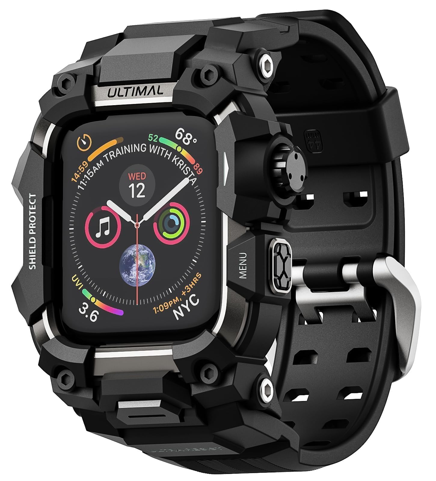 ULTIMAL Rugged Apple Watch Band with Case 44mm - Military Grade Shockproof